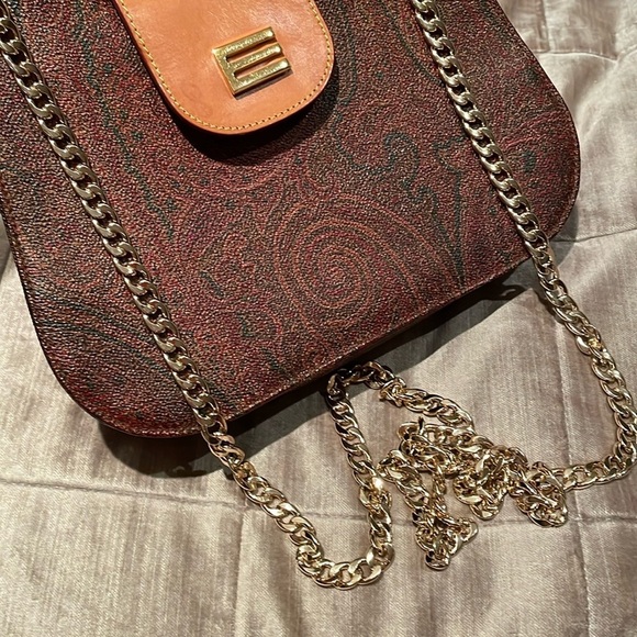 Etro Milano Paisley Sachel Handbag Mini Snap Closure Crossbody - Picture 3 of 16